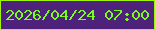 文字の大きさ：1、枠の色：9df508、背景の色：4e217a、文字の色：78fc1d 無料ブログパーツのブログ時計