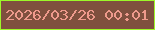 文字の大きさ：4、枠の色：9df729、背景の色：7f503e、文字の色：ee9a8c 無料ブログパーツのブログ時計