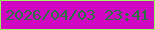 文字の大きさ：2、枠の色：9df763、背景の色：cf07c3、文字の色：2c7443 無料ブログパーツのブログ時計