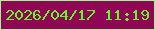 文字の大きさ：5、枠の色：9df89a、背景の色：900655、文字の色：5efc27 無料ブログパーツのブログ時計