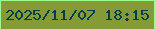 文字の大きさ：2、枠の色：9df992、背景の色：859b36、文字の色：033e4f 無料ブログパーツのブログ時計