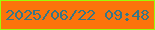 文字の大きさ：1、枠の色：9dfa09、背景の色：fc740b、文字の色：377685 無料ブログパーツのブログ時計