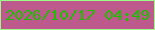 文字の大きさ：4、枠の色：9dfb89、背景の色：be598d、文字の色：1dbd01 無料ブログパーツのブログ時計