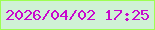 文字の大きさ：1、枠の色：9dfe53、背景の色：cff1d6、文字の色：c808cd 無料ブログパーツのブログ時計