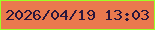 文字の大きさ：2、枠の色：9dff26、背景の色：ea794e、文字の色：29163c 無料ブログパーツのブログ時計