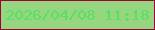 文字の大きさ：2、枠の色：9e0239、背景の色：96d680、文字の色：59df61 無料ブログパーツのブログ時計