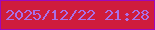 文字の大きさ：2、枠の色：9e08bb、背景の色：cf1c3c、文字の色：a970e8 無料ブログパーツのブログ時計