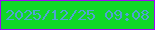 文字の大きさ：1、枠の色：9e09f6、背景の色：10d828、文字の色：4ea3d3 無料ブログパーツのブログ時計