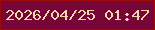 文字の大きさ：4、枠の色：9e0a06、背景の色：780537、文字の色：f2d7ab 無料ブログパーツのブログ時計