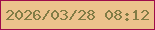 文字の大きさ：3、枠の色：9e0b4b、背景の色：ecc28c、文字の色：827c45 無料ブログパーツのブログ時計