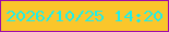 文字の大きさ：2、枠の色：9e0bab、背景の色：fac62b、文字の色：20eee8 無料ブログパーツのブログ時計