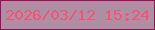文字の大きさ：1、枠の色：9e0c54、背景の色：ae8ea2、文字の色：fc5176 無料ブログパーツのブログ時計