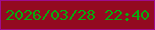 文字の大きさ：2、枠の色：9e0c8e、背景の色：930a21、文字の色：06ac0d 無料ブログパーツのブログ時計