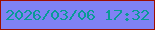 文字の大きさ：5、枠の色：9e0e00、背景の色：7f82f4、文字の色：099a96 無料ブログパーツのブログ時計