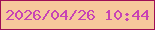 文字の大きさ：4、枠の色：9e0e56、背景の色：f6c89c、文字の色：c843b4 無料ブログパーツのブログ時計