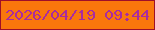 文字の大きさ：3、枠の色：9e0f29、背景の色：f9770c、文字の色：a92ca0 無料ブログパーツのブログ時計