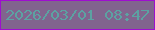 文字の大きさ：5、枠の色：9e0fcf、背景の色：81648e、文字の色：5ca2a2 無料ブログパーツのブログ時計