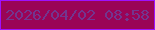 文字の大きさ：4、枠の色：9e11fd、背景の色：9a0456、文字の色：73358f 無料ブログパーツのブログ時計