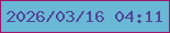 文字の大きさ：3、枠の色：9e1468、背景の色：69b8d6、文字の色：514696 無料ブログパーツのブログ時計