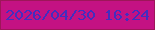 文字の大きさ：1、枠の色：9e1659、背景の色：c41283、文字の色：442dbf 無料ブログパーツのブログ時計