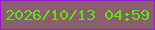 文字の大きさ：1、枠の色：9e16d5、背景の色：8a616a、文字の色：5de50d 無料ブログパーツのブログ時計