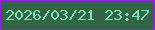文字の大きさ：3、枠の色：9e17f9、背景の色：316545、文字の色：7fe0b3 無料ブログパーツのブログ時計