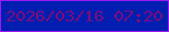 文字の大きさ：5、枠の色：9e18f3、背景の色：021eb0、文字の色：7c0c7c 無料ブログパーツのブログ時計