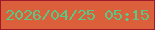 文字の大きさ：1、枠の色：9e1929、背景の色：da5f3a、文字の色：5bc784 無料ブログパーツのブログ時計