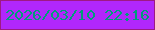 文字の大きさ：3、枠の色：9e1984、背景の色：b127fb、文字の色：009d7a 無料ブログパーツのブログ時計