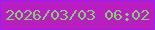 文字の大きさ：1、枠の色：9e19fe、背景の色：b91fbf、文字の色：82cf75 無料ブログパーツのブログ時計