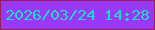 文字の大きさ：3、枠の色：9e1a56、背景の色：9839f7、文字の色：1addc8 無料ブログパーツのブログ時計