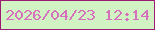文字の大きさ：3、枠の色：9e1b73、背景の色：d1f3c4、文字の色：d66fbc 無料ブログパーツのブログ時計