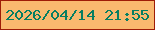 文字の大きさ：2、枠の色：9e1c07、背景の色：f9b96f、文字の色：077e62 無料ブログパーツのブログ時計