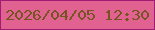 文字の大きさ：4、枠の色：9e1c74、背景の色：e16291、文字の色：755422 無料ブログパーツのブログ時計