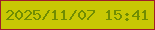 文字の大きさ：4、枠の色：9e1d2b、背景の色：c8c804、文字の色：718d02 無料ブログパーツのブログ時計
