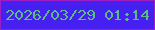 文字の大きさ：4、枠の色：9e1dc7、背景の色：4620f1、文字の色：5dbc85 無料ブログパーツのブログ時計