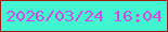 文字の大きさ：2、枠の色：9e1e0e、背景の色：42f6d2、文字の色：d449de 無料ブログパーツのブログ時計