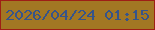 文字の大きさ：1、枠の色：9e1e15、背景の色：a27723、文字の色：36548a 無料ブログパーツのブログ時計