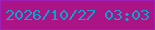 文字の大きさ：5、枠の色：9e1fb5、背景の色：aa1485、文字の色：0ca4cf 無料ブログパーツのブログ時計