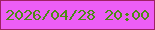 文字の大きさ：5、枠の色：9e2164、背景の色：ed5ef5、文字の色：4c8a16 無料ブログパーツのブログ時計