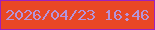 文字の大きさ：3、枠の色：9e21bd、背景の色：e94725、文字の色：b594da 無料ブログパーツのブログ時計