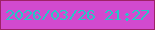 文字の大きさ：1、枠の色：9e2267、背景の色：d24acf、文字の色：28c7c5 無料ブログパーツのブログ時計