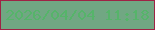 文字の大きさ：1、枠の色：9e2345、背景の色：71a783、文字の色：56b46a 無料ブログパーツのブログ時計