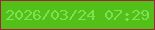 文字の大きさ：2、枠の色：9e243f、背景の色：52c018、文字の色：7de251 無料ブログパーツのブログ時計