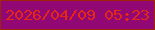 文字の大きさ：3、枠の色：9e2507、背景の色：910874、文字の色：e52716 無料ブログパーツのブログ時計