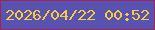 文字の大きさ：2、枠の色：9e2656、背景の色：5853b0、文字の色：faca3e 無料ブログパーツのブログ時計
