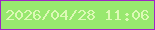 文字の大きさ：4、枠の色：9e26c5、背景の色：98e86f、文字の色：ddf9b6 無料ブログパーツのブログ時計