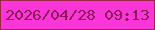 文字の大きさ：1、枠の色：9e284b、背景の色：fb36d9、文字の色：8a1b56 無料ブログパーツのブログ時計