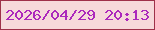 文字の大きさ：4、枠の色：9e3149、背景の色：f6d9da、文字の色：ac28bc 無料ブログパーツのブログ時計