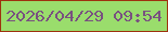 文字の大きさ：2、枠の色：9e320e、背景の色：9add6c、文字の色：795180 無料ブログパーツのブログ時計